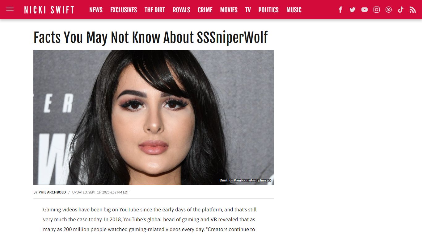 Facts You May Not Know About SSSniperWolf - NickiSwift.com